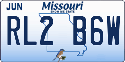 MO license plate RL2B6W