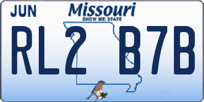 MO license plate RL2B7B