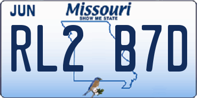 MO license plate RL2B7D