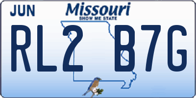 MO license plate RL2B7G