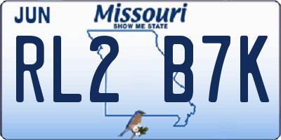 MO license plate RL2B7K