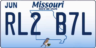 MO license plate RL2B7L