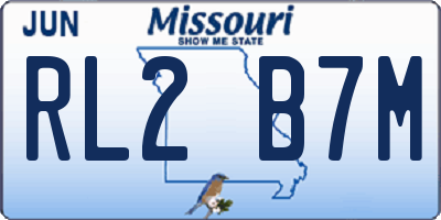 MO license plate RL2B7M