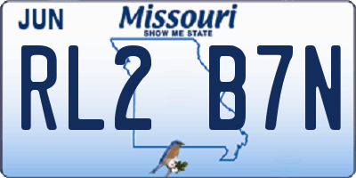 MO license plate RL2B7N