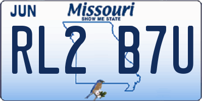 MO license plate RL2B7U