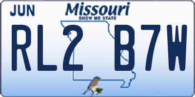 MO license plate RL2B7W