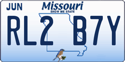 MO license plate RL2B7Y