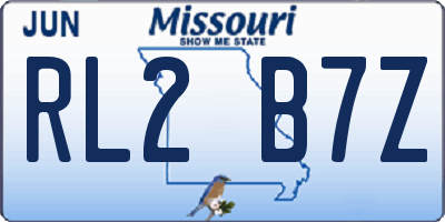 MO license plate RL2B7Z