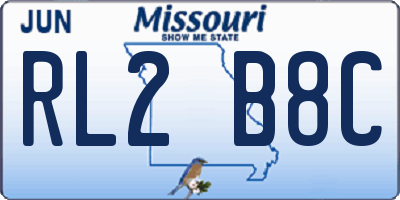 MO license plate RL2B8C