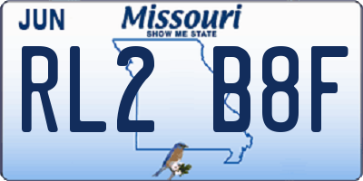 MO license plate RL2B8F
