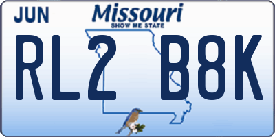 MO license plate RL2B8K
