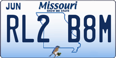 MO license plate RL2B8M