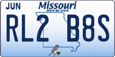 MO license plate RL2B8S