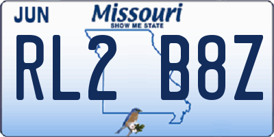 MO license plate RL2B8Z