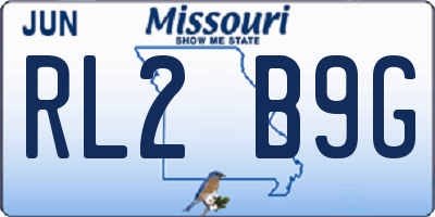 MO license plate RL2B9G