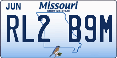 MO license plate RL2B9M