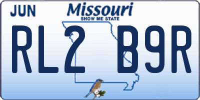 MO license plate RL2B9R