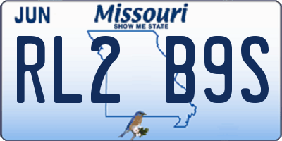 MO license plate RL2B9S