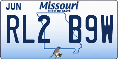 MO license plate RL2B9W