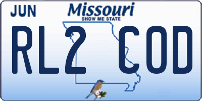 MO license plate RL2C0D
