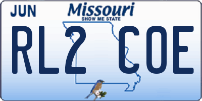 MO license plate RL2C0E