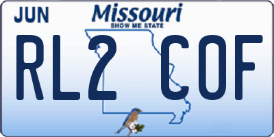 MO license plate RL2C0F
