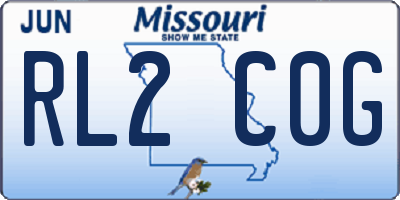 MO license plate RL2C0G