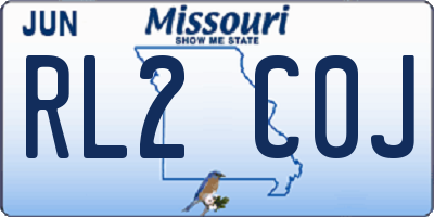 MO license plate RL2C0J