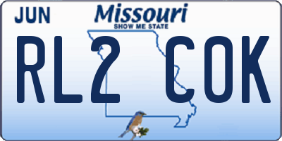 MO license plate RL2C0K