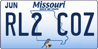 MO license plate RL2C0Z