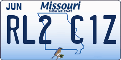 MO license plate RL2C1Z