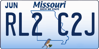 MO license plate RL2C2J