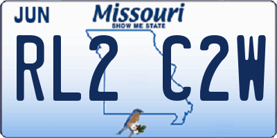 MO license plate RL2C2W