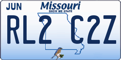 MO license plate RL2C2Z