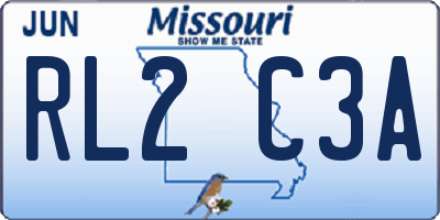 MO license plate RL2C3A