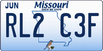 MO license plate RL2C3F