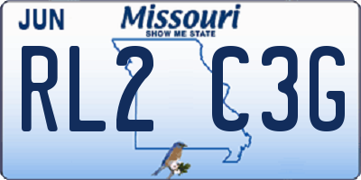 MO license plate RL2C3G