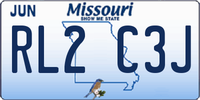 MO license plate RL2C3J