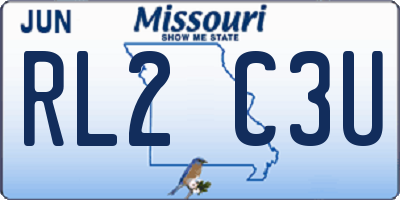 MO license plate RL2C3U