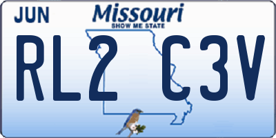 MO license plate RL2C3V