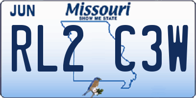 MO license plate RL2C3W