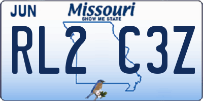 MO license plate RL2C3Z