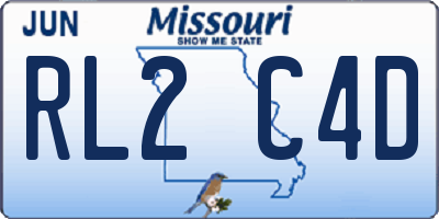 MO license plate RL2C4D