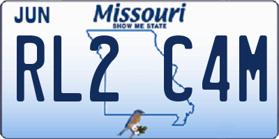 MO license plate RL2C4M
