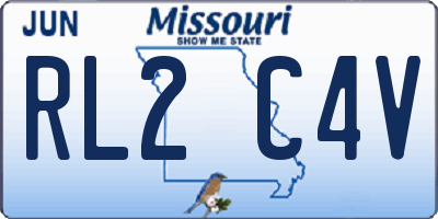 MO license plate RL2C4V