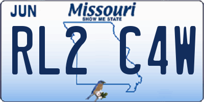 MO license plate RL2C4W