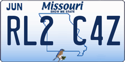 MO license plate RL2C4Z