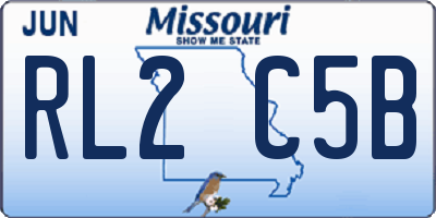 MO license plate RL2C5B