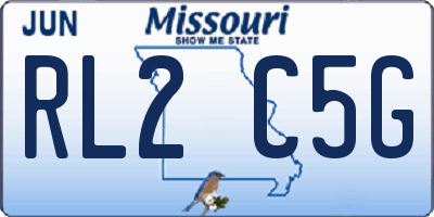 MO license plate RL2C5G