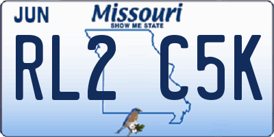 MO license plate RL2C5K